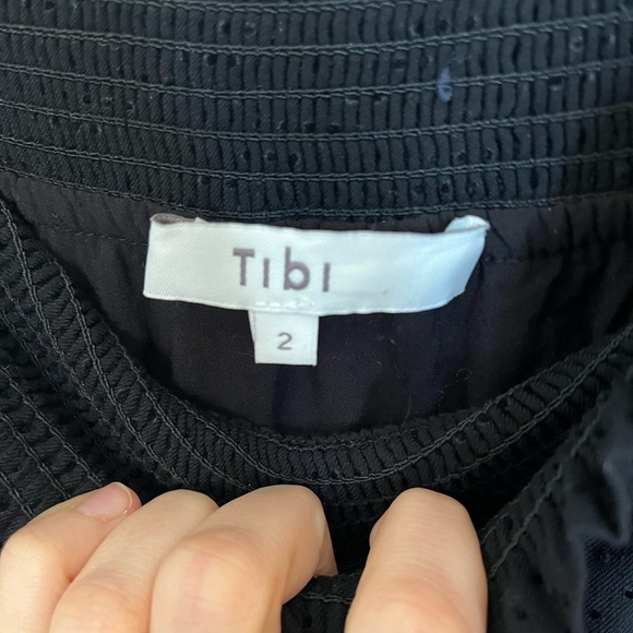 Tibi Swiss dot off the shoulder midi dress 2 - Picture 4 of 12